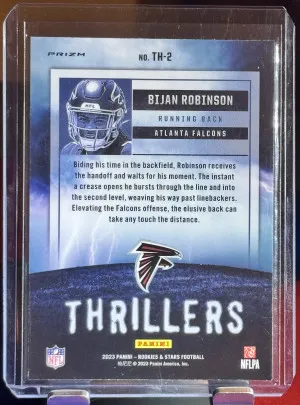 2023 Panini Rookie & Stars Bijan Robinson #TH-2 Silver Thrillers Prizm back